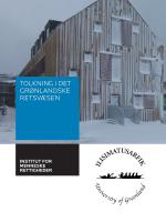 Forsiden af rapporten tolkning i det grønlandske retsvæsen