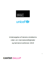 Forsiden af :Undersøgelse af danske skolebørns viden om menneskerettigheder og børnekonventionen 2019