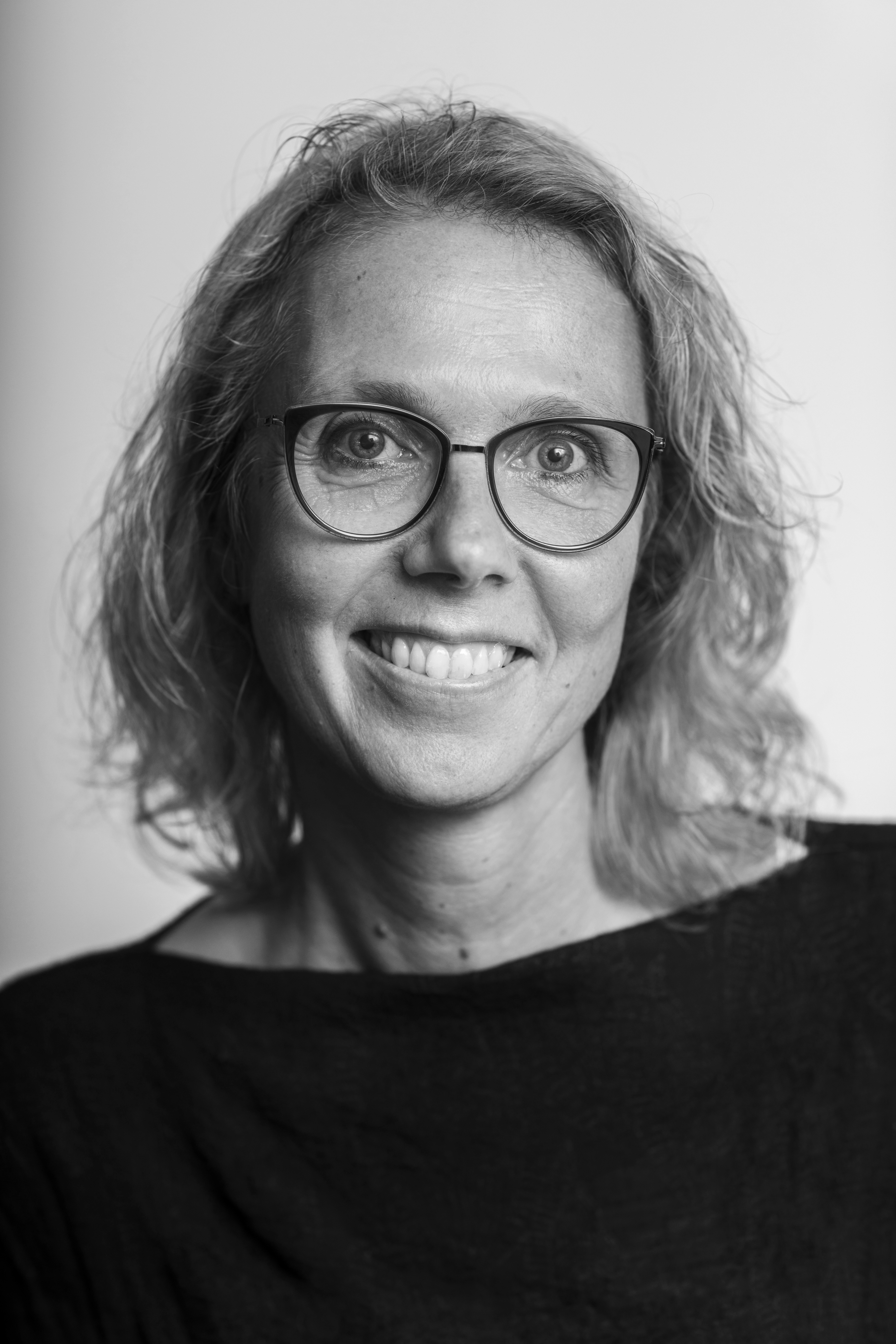 Portræt af Pernille Boye Koch i sort/hvid