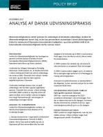 Policy brief om analyse af dansk udvisningspraksis