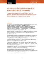 Foside af overbliksnotat om Testning af forældrekompetencer hos grønlændere i Danmark