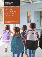 Forside på rapport om socialt og etnisk opedelte skoler