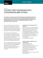 Forside af policy brief om tilsyn med diskrimination i forsikringer