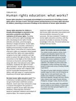 Forside til one pager om uddannelse i menneskerettigheder