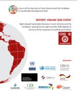 Forsidebillede af event rapport omkring COVID-19 i Latinamerika og Caribien