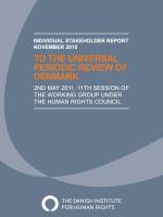 Individual Stakeholder Report to the Universal Periodic Review of Denmark 2011